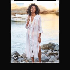 Garnet Hill, organic cotton side, slit shirt, dress/beach cover-up size 2